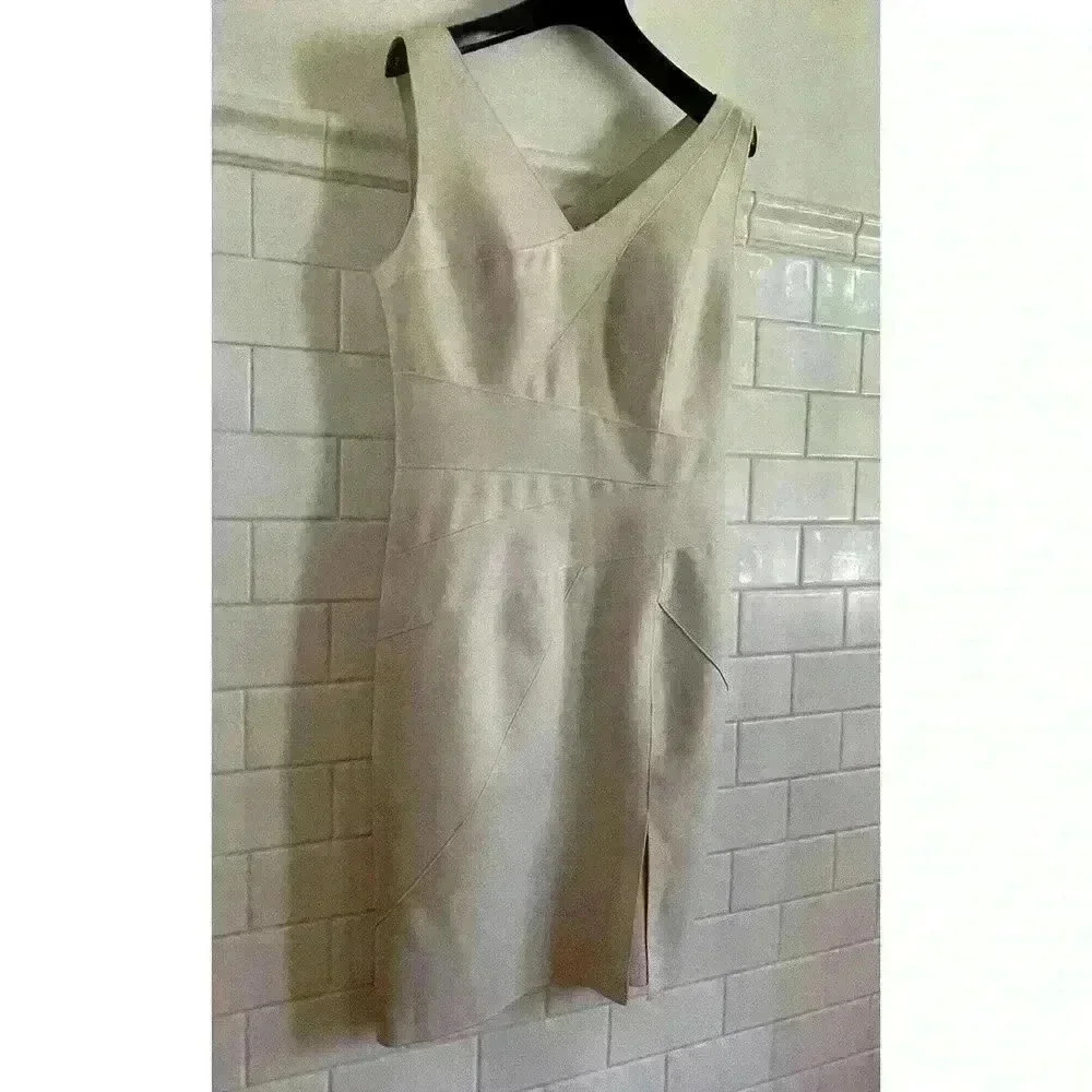 HALSTON HERITAGE BLUSH PINK NUDE BODYCON DRESS 6 NEW